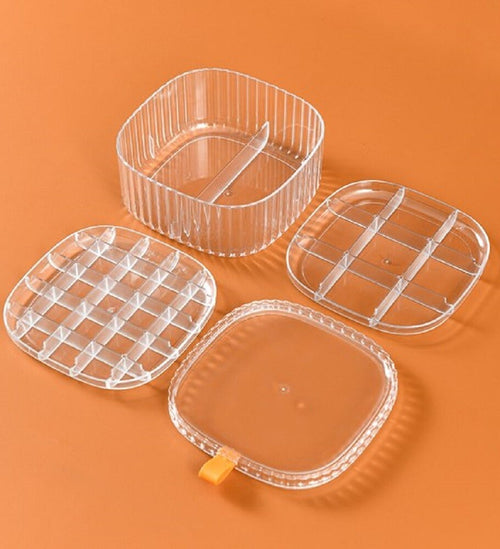 Scatola Impilabile Trasparente 3 Strati Coperchio Portagioie Donna Portaoggetti Casa e cucina/Organizzazione interni/Cofanetti e scatole portagioie/Scatole Trade Shop italia - Napoli, Commerciovirtuoso.it