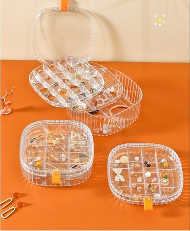 Scatola Impilabile Trasparente 3 Strati Coperchio Portagioie Donna Portaoggetti Casa e cucina/Organizzazione interni/Cofanetti e scatole portagioie/Scatole Trade Shop italia - Napoli, Commerciovirtuoso.it
