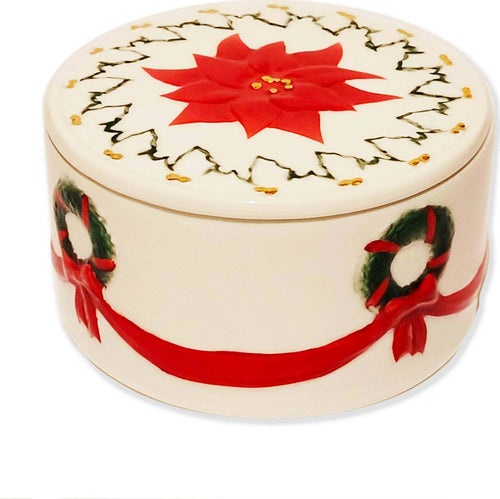 Scatola In Ceramica Natalizia Cofanetto Bianco E Rosso Stella Di Natale Ghirlande E Fiocchi Accornero Home D 10 Cm Casa e cucina/Decorazioni per interni/Addobbi e decorazioni per ricorrenze/Decorazioni natalizie/Oggettistica Ideart - Valdilana, Commerciovirtuoso.it