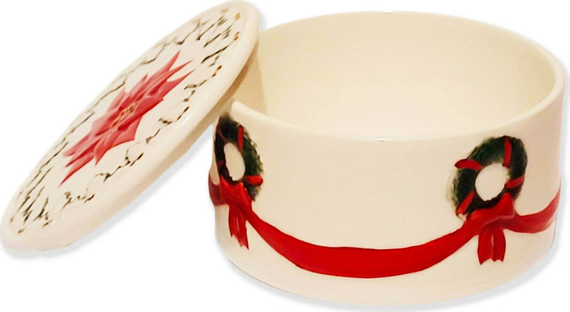 Scatola In Ceramica Natalizia Cofanetto Bianco E Rosso Stella Di Natale Ghirlande E Fiocchi Accornero Home D 10 Cm Casa e cucina/Decorazioni per interni/Addobbi e decorazioni per ricorrenze/Decorazioni natalizie/Oggettistica Ideart - Valdilana, Commerciovirtuoso.it