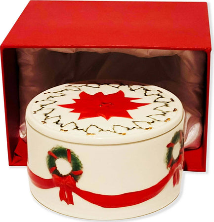 Scatola In Ceramica Natalizia Cofanetto Bianco E Rosso Stella Di Natale Ghirlande E Fiocchi Accornero Home D 10 Cm Casa e cucina/Decorazioni per interni/Addobbi e decorazioni per ricorrenze/Decorazioni natalizie/Oggettistica Ideart - Valdilana, Commerciovirtuoso.it