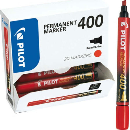 Scatola Marcatore Permanente Markers 400 - punta a scalpello 4 50mm - rosso - Pilot - scatola 15 + 5 pezzi Cancelleria e prodotti per ufficio/Penne matite scrittura e correzione/Marcatori ed evidenziatori/Pennarelli indelebili e marcatori Eurocartuccia - Pavullo, Commerciovirtuoso.it