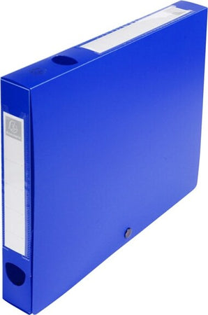 Scatola per archivio box - con bottone - 25x33 cm - dorso 4 cm - blu - Exacompta Cancelleria e prodotti per ufficio/Archivio ufficio e accessori per scrivania/Archivio ufficio/Classificatori/Scatole Eurocartuccia - Pavullo, Commerciovirtuoso.it