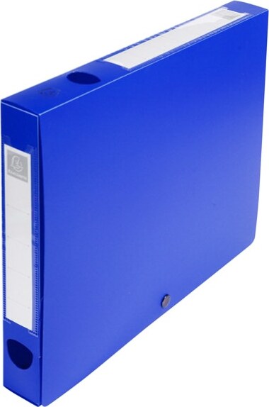 Scatola per archivio box - con bottone - 25x33 cm - dorso 4 cm - blu - Exacompta Cancelleria e prodotti per ufficio/Archivio ufficio e accessori per scrivania/Archivio ufficio/Classificatori/Scatole Eurocartuccia - Pavullo, Commerciovirtuoso.it