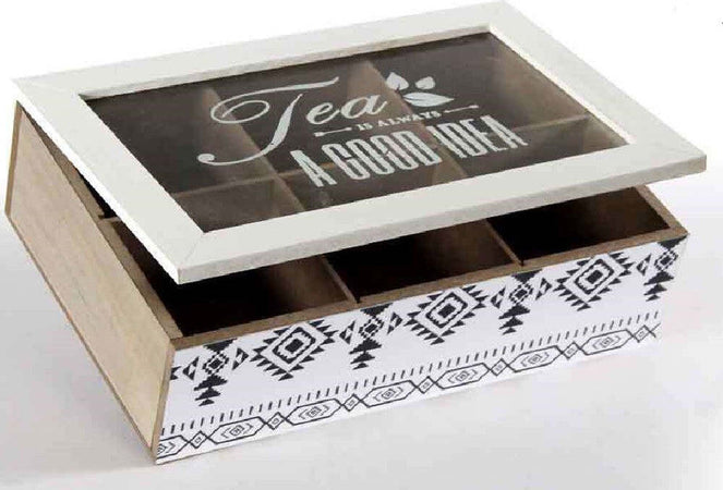 Scatola Porta Oggetti Per Bustine The 24x16x7,5 Cm In Legno Rettangolare 739439 Casa e cucina/Organizzazione interni/Contenitori e barattoli da cucina/Portaoggetti e supporti/Organizzatori di cassetti Trade Shop italia - Napoli, Commerciovirtuoso.it