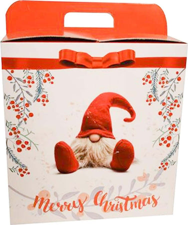 Scatola porta panettone in cartoncino bianco con gnomo natalizio h 42 cm Casa e cucina/Decorazioni per interni/Addobbi e decorazioni per ricorrenze/Decorazioni natalizie/Oggettistica MagiediNatale.it - Altamura, Commerciovirtuoso.it