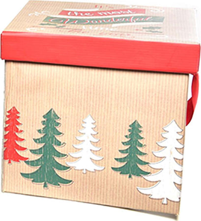 Scatola porta panettone in cartoncino con decorazioni natalizie 28.5 cm Casa e cucina/Decorazioni per interni/Addobbi e decorazioni per ricorrenze/Decorazioni natalizie/Oggettistica MagiediNatale.it - Altamura, Commerciovirtuoso.it