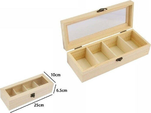 Scatola Portagioie In Legno Con Bacheca 4 Posti Scomparti Vetrina 74025a Ly-1517 Casa, arredamento e bricolage > Arredamento > Portaoggetti Trade Shop italia - Napoli, Commerciovirtuoso.it