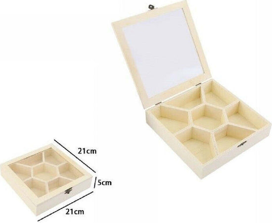 Scatola Portagioie In Legno Con Bacheca 7 Posti Scomparti Vetrina 74028a Ly-1417 Casa, arredamento e bricolage > Arredamento > Portaoggetti Trade Shop italia - Napoli, Commerciovirtuoso.it