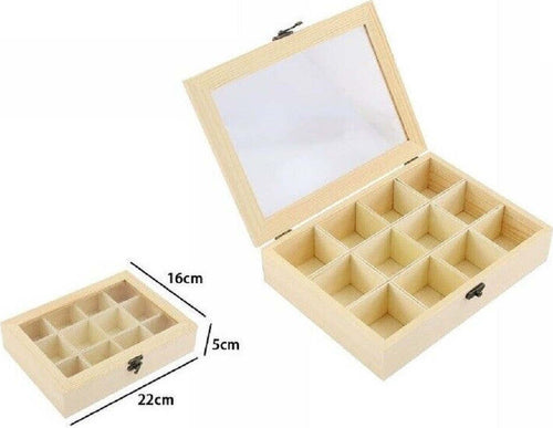 Scatola Portagioie Legno Con Bacheca 12 Posti Scomparti Vetrina 74026a Ly-10626 Casa, arredamento e bricolage > Arredamento > Portaoggetti Trade Shop italia - Napoli, Commerciovirtuoso.it