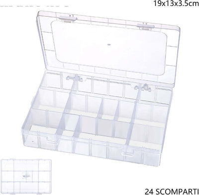 Scatola Portaoggetti 12 Scomparti Pratico Contenitore Misura 19x13x3.5 Cm Casa e cucina/Organizzazione interni/Contenitori ceste e cestini/Contenitori con coperchio Trade Shop italia - Napoli, Commerciovirtuoso.it