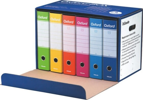 Scatola registratori Oxford Box G85 - dorso 8 cm - protocollo 23x33 cm - colori assortiti - Esselte - conf. 6 pezzi Cancelleria e prodotti per ufficio/Archivio ufficio e accessori per scrivania/Raccoglitori e accessori per raccoglitori/Raccoglitori/Raccoglitori a leva per documenti Eurocartuccia - Pavullo, Commerciovirtuoso.it