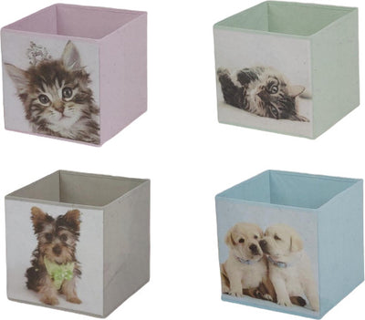 Scatola riponimento in tessuto non tessuto Cuccioli 27x27 cm Casa e cucina/Organizzazione interni/Contenitori ceste e cestini/Contenitori con coperchio Scontolo.net - Potenza, Commerciovirtuoso.it