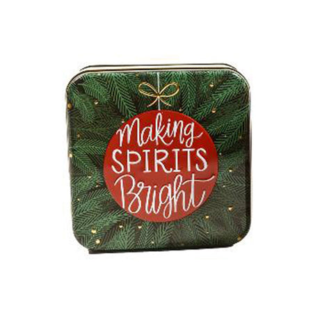 Scatola in latta decorativa con coperchio per decorazioni natalizie