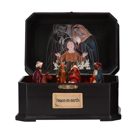 Scatola musicale natività con Led, scene e suoni decorazione natalizia