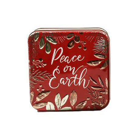 Scatola in latta decorativa con coperchio per decorazioni natalizie