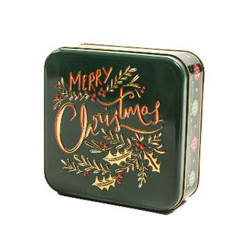 Scatola in latta decorativa con coperchio per decorazioni natalizie