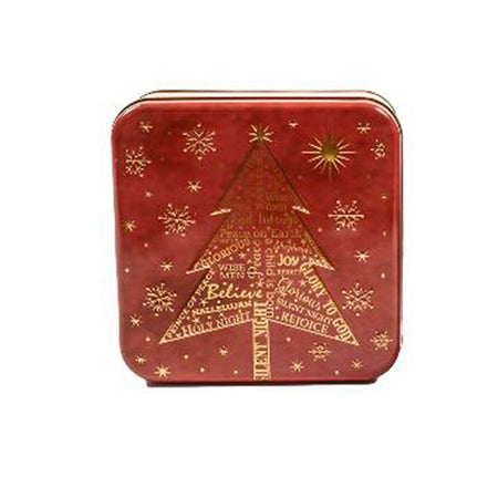 Scatola in latta decorativa con coperchio per decorazioni natalizie
