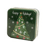 Scatola in latta decorativa con coperchio per decorazioni natalizie