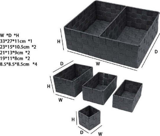 Ionoloy Confezione da 6 cestini portaoggetti in plastica intrecciata