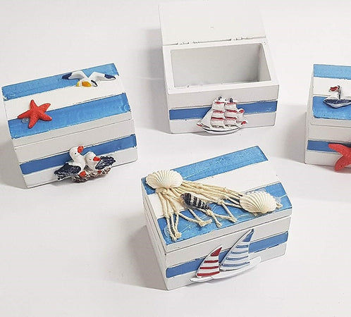 Scatolina Scatola 9x6x6cm Timone Shabby Stile Marino Porta Confetti Bomboniera Casa e cucina/Hobby creativi/Materiali per hobby creativi/Forniture per feste/Bomboniere Trade Shop italia - Napoli, Commerciovirtuoso.it