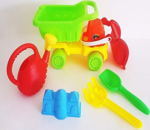 Scavatrice-A-Pala-Con-Palette-Formina-Innaffiatoio-Sabbia-Gioco-Spiaggia-Mare-Bimbi