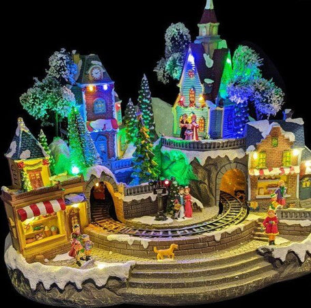 Scena animata a Led con case e albero di natale con luci e movimenti 30 cm Casa e cucina/Decorazioni per interni/Addobbi e decorazioni per ricorrenze/Decorazioni natalizie/Oggettistica MagiediNatale.it - Altamura, Commerciovirtuoso.it