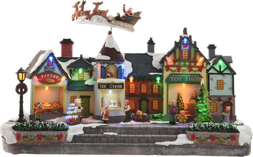 Scena animata a Led con negozi e babbo natale con renne con luci 27 cm Casa e cucina/Decorazioni per interni/Addobbi e decorazioni per ricorrenze/Decorazioni natalizie/Oggettistica MagiediNatale.it - Altamura, Commerciovirtuoso.it