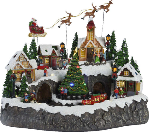 Scena animata a Led con negozi e babbo natale con renne con luci 40 cm Casa e cucina/Decorazioni per interni/Addobbi e decorazioni per ricorrenze/Decorazioni natalizie/Oggettistica MagiediNatale.it - Altamura, Commerciovirtuoso.it