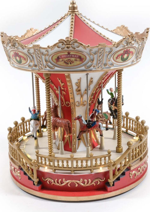 Scena animata a Led Giostra carosello con musica, luci e movimento 28 cm Casa e cucina/Decorazioni per interni/Addobbi e decorazioni per ricorrenze/Decorazioni natalizie/Oggettistica MagiediNatale.it - Altamura, Commerciovirtuoso.it