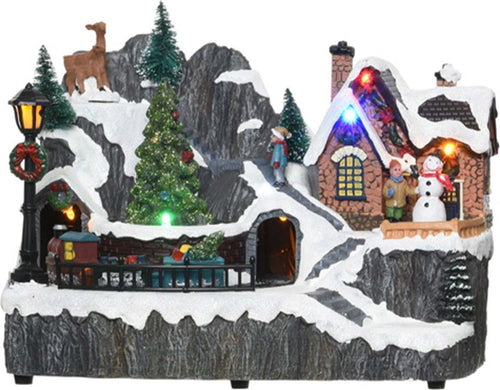 Scena animata a Led Paesaggio di montagna con Bambino e Pupazzo di Neve, decorazione da 23 cm Casa e cucina/Decorazioni per interni/Addobbi e decorazioni per ricorrenze/Decorazioni natalizie/Oggettistica MagiediNatale.it - Altamura, Commerciovirtuoso.it