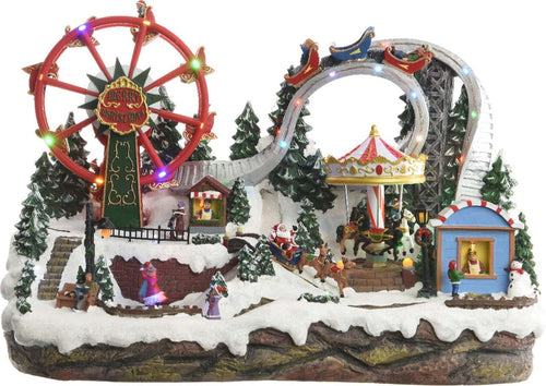 Scena animata a Led Parco divertimenti innevato con Ruota Panoramica e Montagne Russe, decorazione da 54 cm Casa e cucina/Decorazioni per interni/Addobbi e decorazioni per ricorrenze/Decorazioni natalizie/Oggettistica MagiediNatale.it - Altamura, Commerciovirtuoso.it