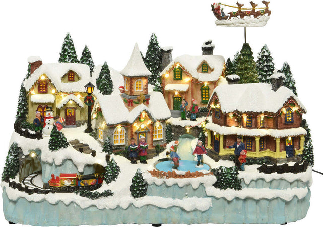 Scena animata a Led Villaggio innevato con Babbo Natale e Trenino, decorazione da 53 cm Casa e cucina/Decorazioni per interni/Addobbi e decorazioni per ricorrenze/Decorazioni natalizie/Oggettistica MagiediNatale.it - Altamura, Commerciovirtuoso.it