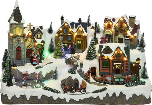 Scena animata a Led Villaggio innevato con personaggi e carrozza, decorazione da 33.50 cm Casa e cucina/Decorazioni per interni/Addobbi e decorazioni per ricorrenze/Decorazioni natalizie/Oggettistica MagiediNatale.it - Altamura, Commerciovirtuoso.it