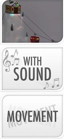 Scena animata Cabinovia, con LED e suoni, decorazione per villaggio di Natale Casa e cucina/Decorazioni per interni/Addobbi e decorazioni per ricorrenze/Decorazioni natalizie/Oggettistica MagiediNatale.it - Altamura, Commerciovirtuoso.it