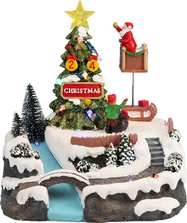 Scena animata per villaggio di Babbo Natale con luci e suoni h 24 cm Casa e cucina/Decorazioni per interni/Addobbi e decorazioni per ricorrenze/Decorazioni natalizie/Oggettistica MagiediNatale.it - Altamura, Commerciovirtuoso.it