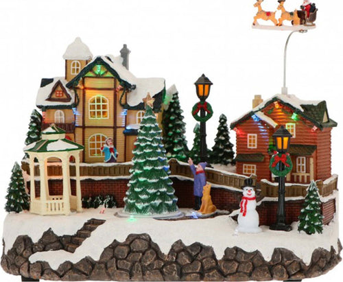 Scena animata per villaggio di Natale con babbo con slitta e personaggi decorazione da interno Casa e cucina/Decorazioni per interni/Addobbi e decorazioni per ricorrenze/Decorazioni natalizie/Oggettistica MagiediNatale.it - Altamura, Commerciovirtuoso.it