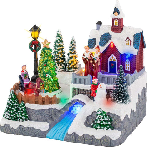 Scena animata per villaggio di Natale con personaggi con luci e movimento h 19 cm Casa e cucina/Decorazioni per interni/Addobbi e decorazioni per ricorrenze/Decorazioni natalizie/Oggettistica MagiediNatale.it - Altamura, Commerciovirtuoso.it