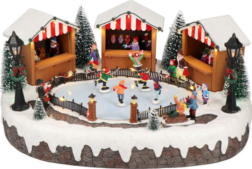 Scena animata per villaggio di Natale con pista da pattinaggio e mercatini h 17 cm Casa e cucina/Decorazioni per interni/Addobbi e decorazioni per ricorrenze/Decorazioni natalizie/Oggettistica MagiediNatale.it - Altamura, Commerciovirtuoso.it