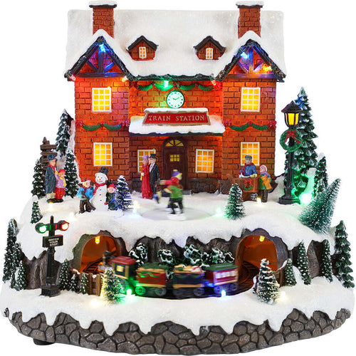 Scena animata per villaggio di Natale con pista da pattinaggio e trenino h 27 cm Casa e cucina/Decorazioni per interni/Addobbi e decorazioni per ricorrenze/Decorazioni natalizie/Oggettistica MagiediNatale.it - Altamura, Commerciovirtuoso.it