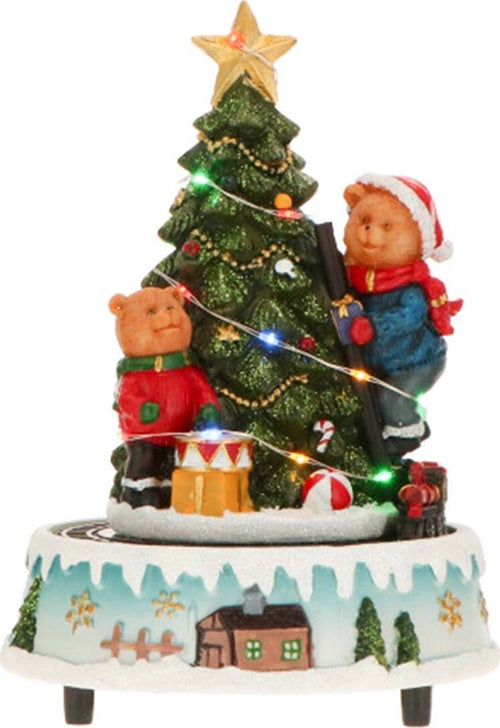 Scena Natalizia albero illuminato con led con orsi decorazione per villaggio di Natale Casa e cucina/Decorazioni per interni/Addobbi e decorazioni per ricorrenze/Decorazioni natalizie/Oggettistica MagiediNatale.it - Altamura, Commerciovirtuoso.it