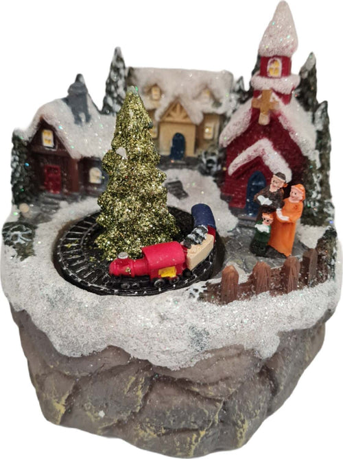 Scena natalizia con albero di natale rotante per villaggio di Babbo Natale h 13 cm Casa e cucina/Decorazioni per interni/Addobbi e decorazioni per ricorrenze/Decorazioni natalizie/Oggettistica MagiediNatale.it - Altamura, Commerciovirtuoso.it