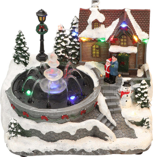 Scena natalizia con fontana luminosa per villaggio di Babbo Natale h 24 cm Casa e cucina/Decorazioni per interni/Addobbi e decorazioni per ricorrenze/Decorazioni natalizie/Oggettistica MagiediNatale.it - Altamura, Commerciovirtuoso.it