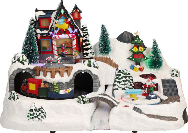 Scena natalizia con treno e tunnel per villaggio di Babbo Natale h 24 cm Casa e cucina/Decorazioni per interni/Addobbi e decorazioni per ricorrenze/Decorazioni natalizie/Oggettistica MagiediNatale.it - Altamura, Commerciovirtuoso.it
