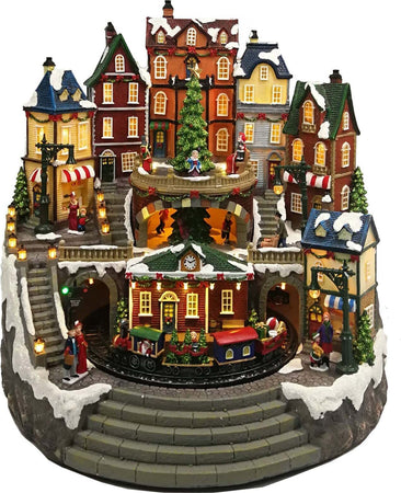 Scena natalizia con treno e tunnel per villaggio di Babbo Natale h 41 cm Casa e cucina/Decorazioni per interni/Addobbi e decorazioni per ricorrenze/Decorazioni natalizie/Oggettistica MagiediNatale.it - Altamura, Commerciovirtuoso.it