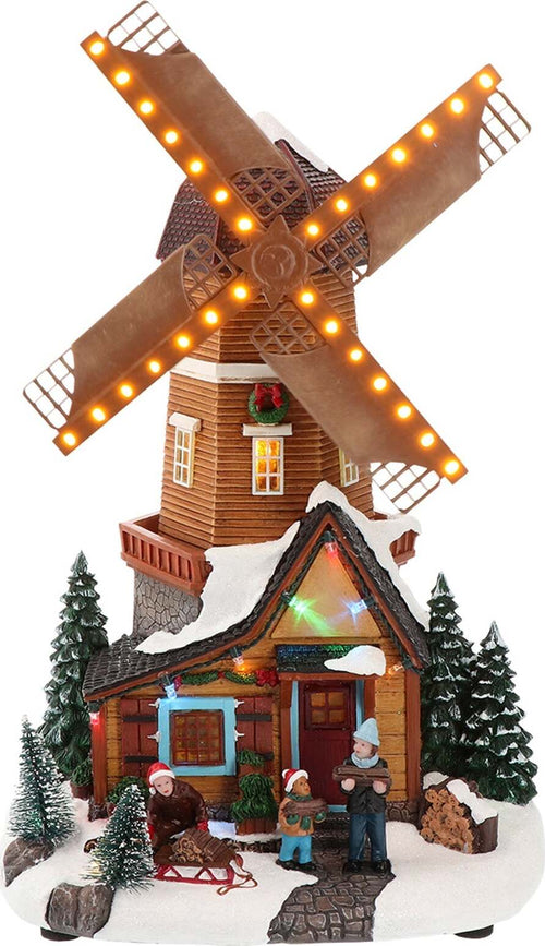 Scena Natalizia illuminata con mulino a vento con led e alberi di Natale decorazione per villaggio di Natale Casa e cucina/Decorazioni per interni/Addobbi e decorazioni per ricorrenze/Decorazioni natalizie/Oggettistica MagiediNatale.it - Altamura, Commerciovirtuoso.it