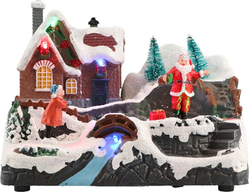 Scena natalizia illuminato con babbo Natale e bambino con led multicolor decorazione per villaggio di Natale Casa e cucina/Decorazioni per interni/Addobbi e decorazioni per ricorrenze/Decorazioni natalizie/Oggettistica MagiediNatale.it - Altamura, Commerciovirtuoso.it