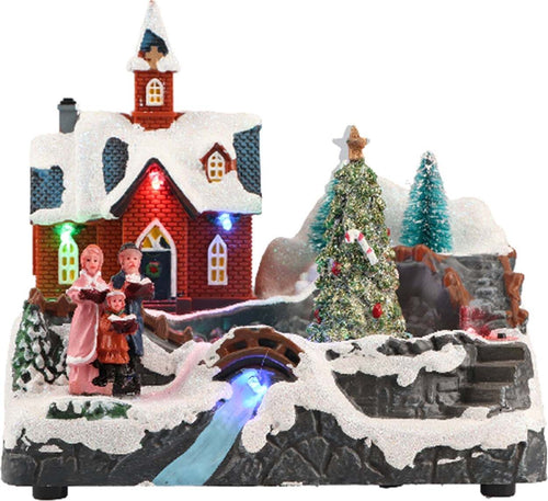 Scena natalizia illuminato con famiglia con led multicolor decorazione per villaggio di Natale Casa e cucina/Decorazioni per interni/Addobbi e decorazioni per ricorrenze/Decorazioni natalizie/Oggettistica MagiediNatale.it - Altamura, Commerciovirtuoso.it