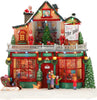 Scena Natalizia negozio giochi illuminata con led decorazione per villaggio di Natale Casa e cucina/Decorazioni per interni/Addobbi e decorazioni per ricorrenze/Decorazioni natalizie/Oggettistica MagiediNatale.it - Altamura, Commerciovirtuoso.it