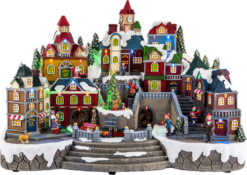 Scena natalizia per villaggio di Natale con led ed animazioni decorazione per interno Casa e cucina/Decorazioni per interni/Addobbi e decorazioni per ricorrenze/Decorazioni natalizie/Oggettistica MagiediNatale.it - Altamura, Commerciovirtuoso.it